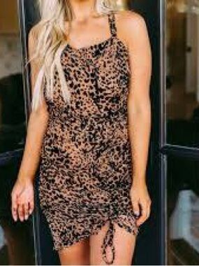 Native Daughters Velvet Burnout Leopard Print Halter Dress Size Small
